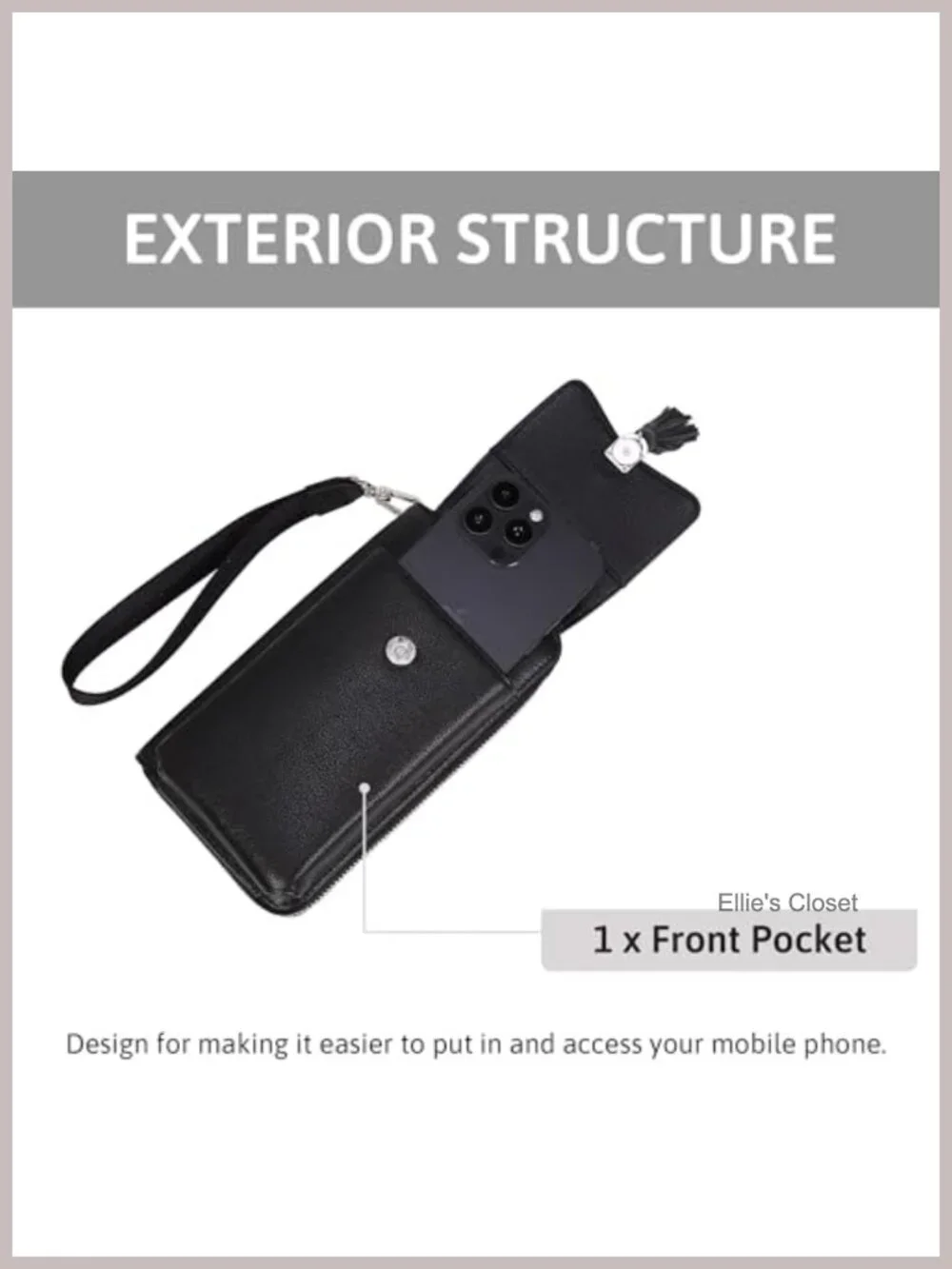 Genuine Leather Small Crossbody Bag RFID Blocking Phone Purse Wallet Adjustable